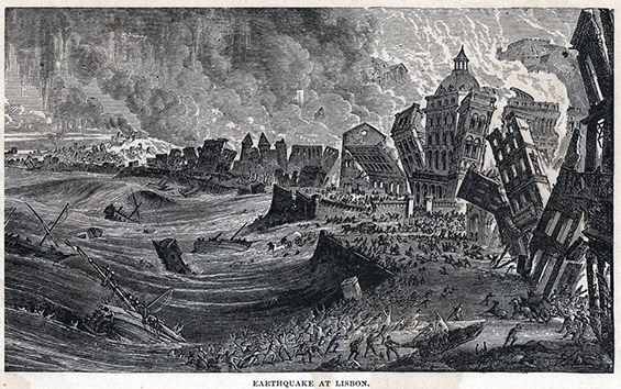 Tremor Earthquake from Lisbon to Portugal on 1 November 1755 Stich unbekannter Kuenstler