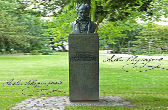 Schopenhauer Denkmal FFM Signatur