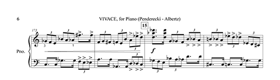 05 Vivace aus Aria Ciaccona Vivace fuer Klavier Penderecki Albertz Auszug